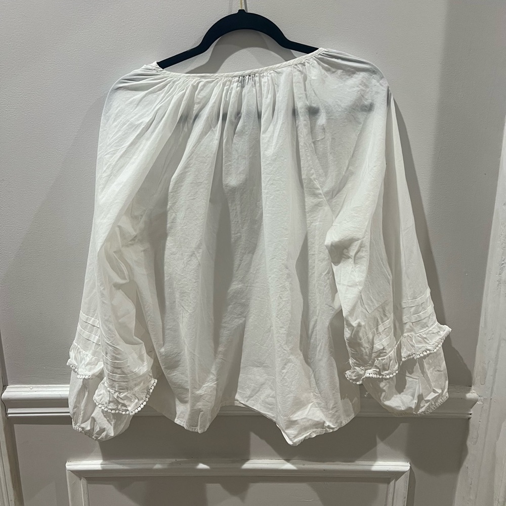 J crew white embellished sleeve top - Picture 4 of 5